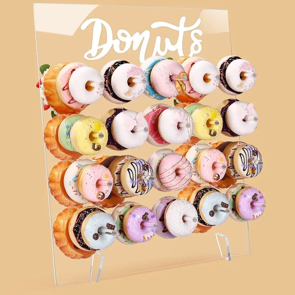20 Peg Donut Display Stand Acrylic Holder Board 21.6" x 19.2"