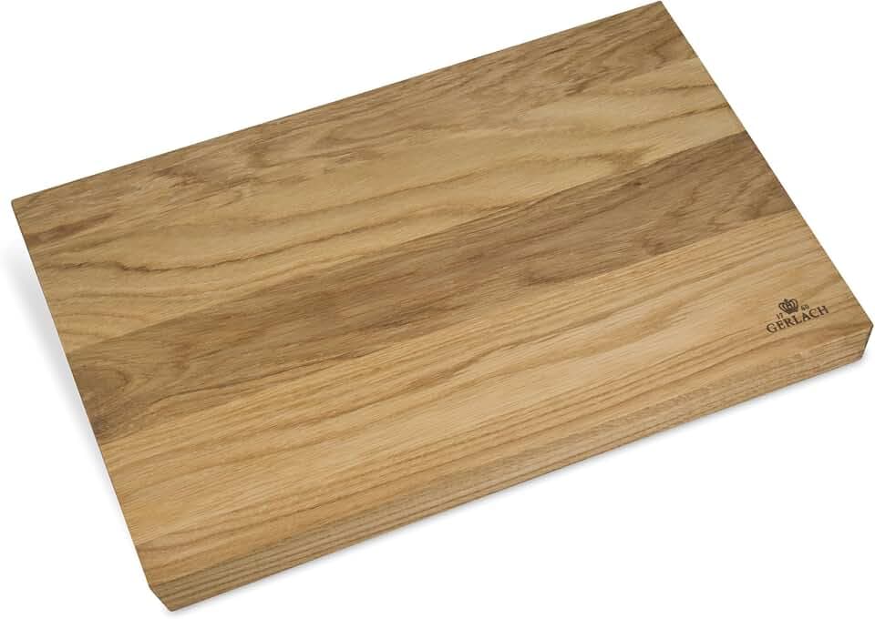 Gerlach Natur Schneidebrett Holz Holzbrett Küche Küchenbrett Holzschneidebrett 45x30x2,3cm