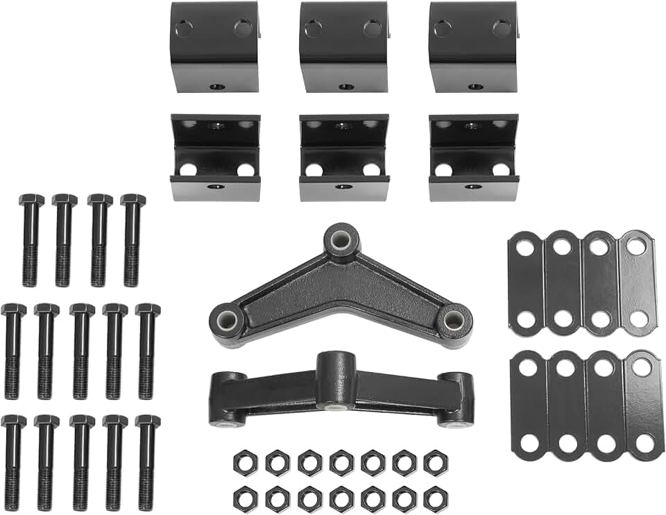HECASA Trailer Leaf Spring Hanger Kit for Double Eye Springs Tandem Axle