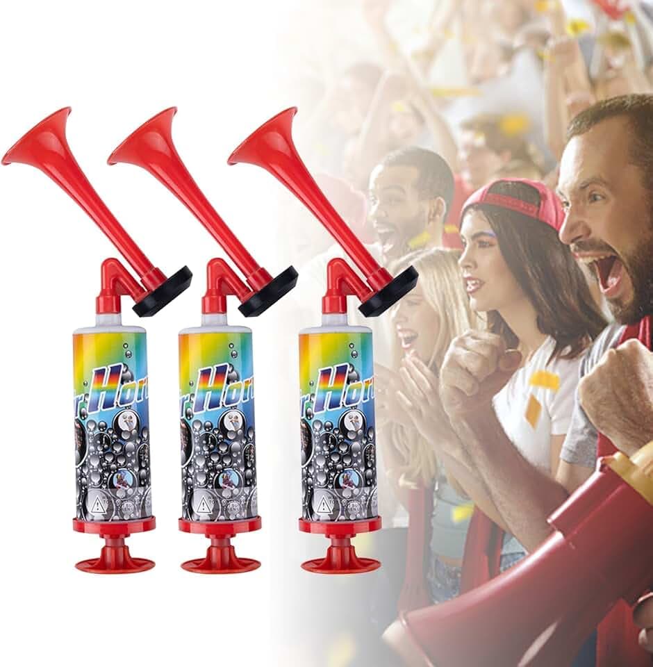 3 Stück Air Horn, Signalhorn Für Fußballfans Und Sportveranstaltungen, Tröten, Weihnachten und Halloween Karneval Hörner, Laute Hupe Für Partys Und Maritime Sicherheit, Handheld Luftdruck Airhorn