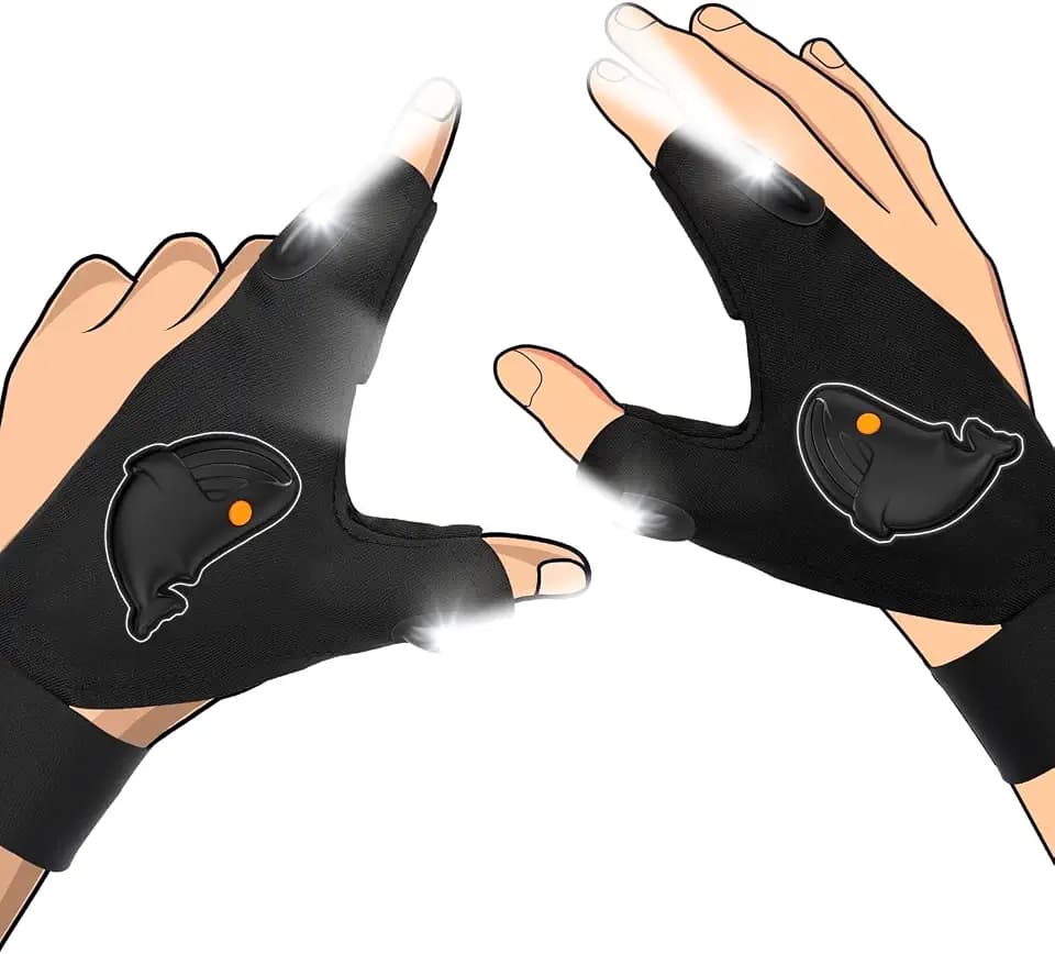 Herren Geschenke für Männer Handschuhe mit Licht: Led Handschuhe Nikolaus Geschenke Erwachsene, Geschenke für Papa Opa Vater Männer Geschenke Weihnachten Geschenkideen, Handschuhe mit Licht Männer