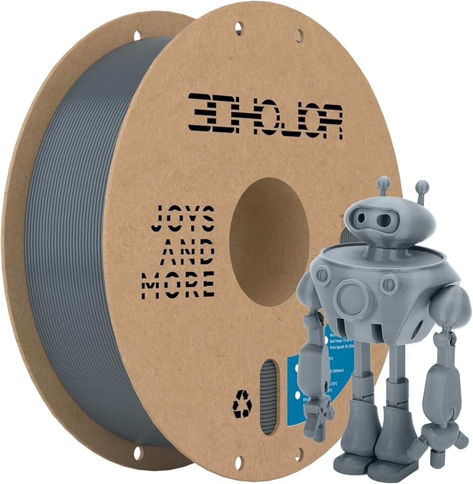 3DHoJor PETG Filament 1.75mm 1KG Grau Hohe Zähigkeit 3D Druck Filament