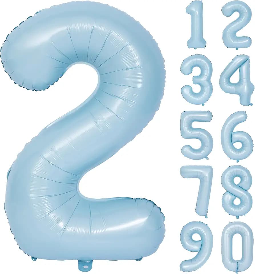 40 In Matte Blue Number Balloons Helium Foil Mylar Balloon Party Digital 2