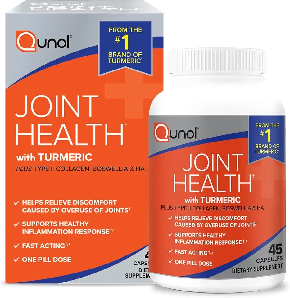 Qunol 5-in-1 Joint Health Support Capsules w/Turmeric, One-Pill Dose, 45ct