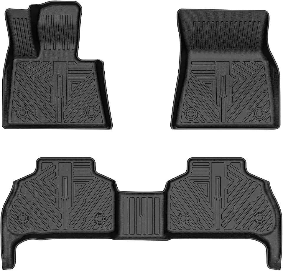 Mixsuper Floor Mats Fit for BMW X5 2019-2026 (Only for 5 Passenger, Not for 7 Seat), TPE All Weather Floor Liners 1st & 2nd Row Mat Set Accessories Durable Black