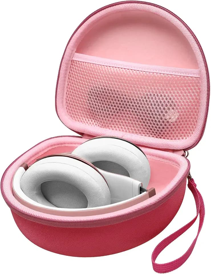 Headphone Case Compatible with Beats Studio Pro/Solo 4 / Studio 3 / Solo 3 / Picun B8 / BERIBES/JLab JBuds Lux ANC Wireless Bluetooth Noise Cancelling Headphones, Magenta+Pink(Case Only)