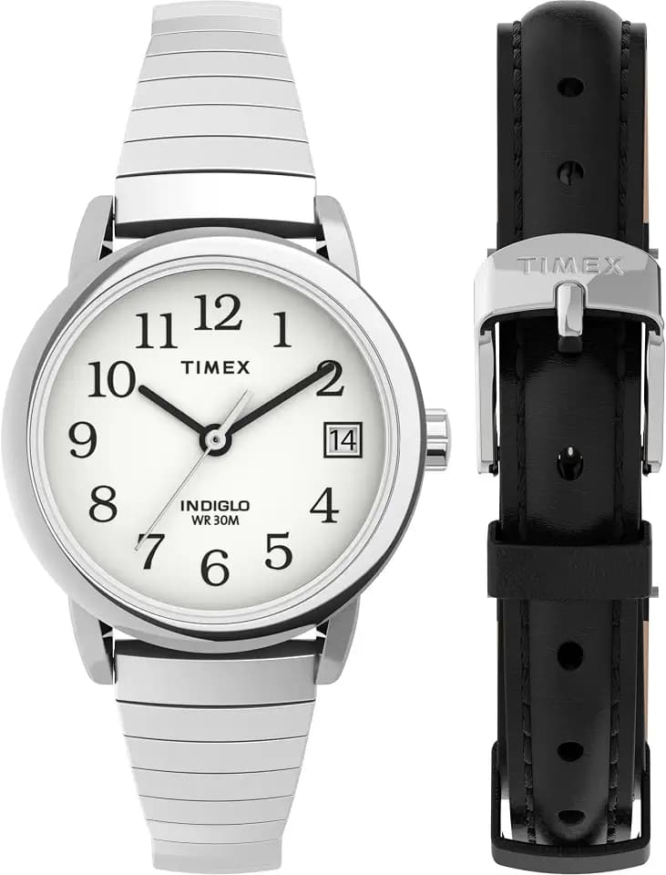 Timex Easy Reader Damen 25 mm Expansion Armband und Lederband Set