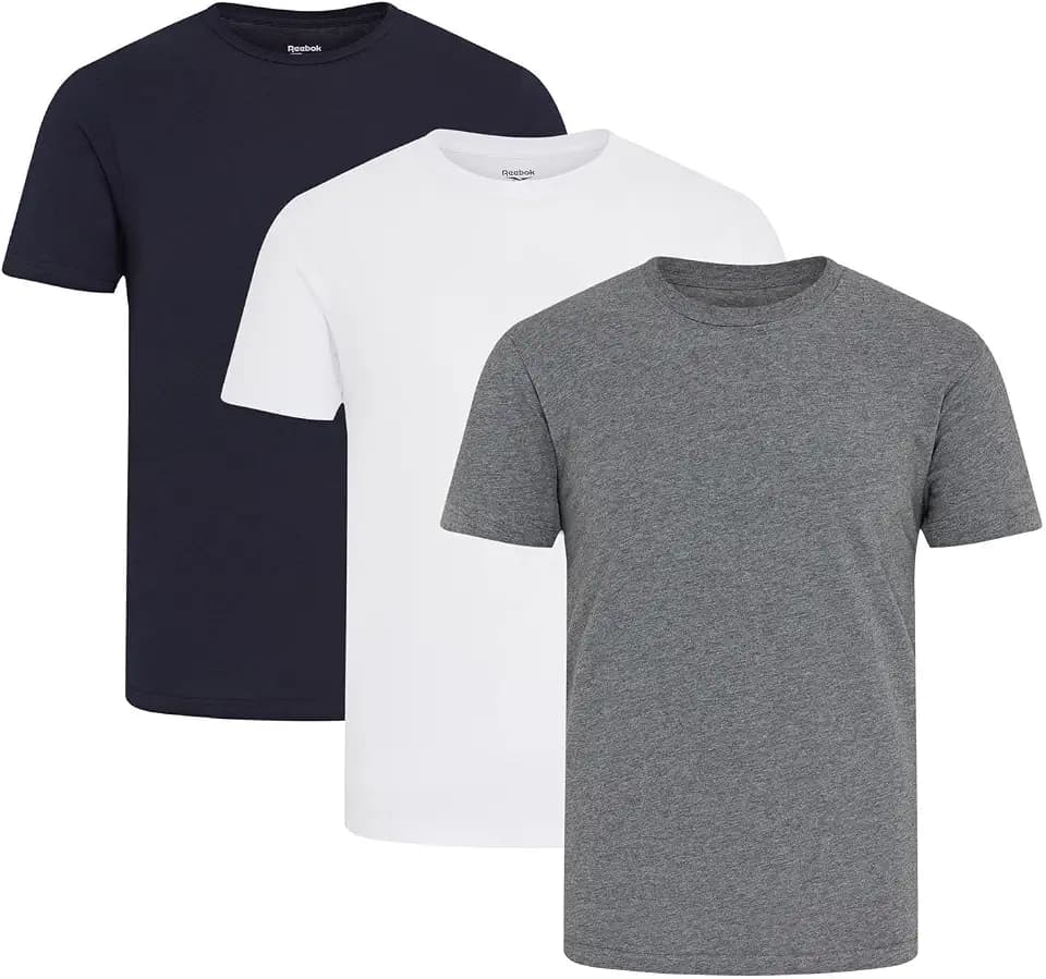Reebok Santo Leichte Herren-T-Shirts, 3er-Pack, Baumwollmischung, Herren-Tops, T-Shirt, Multipack