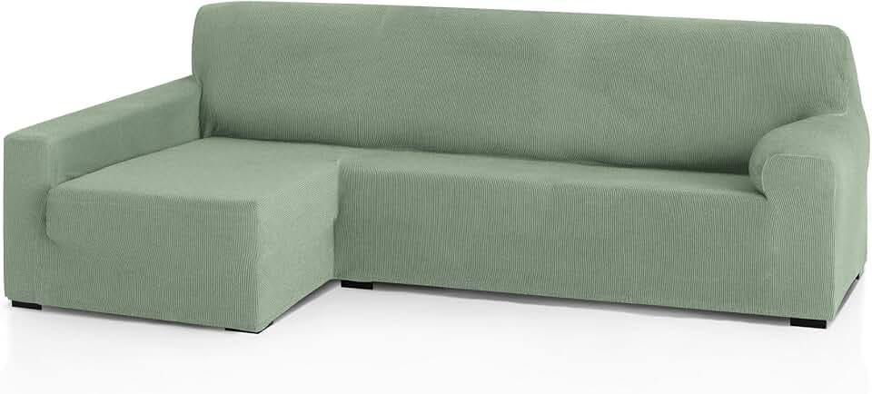 FAVERTI Bezug für Chaiselongue, langes Eckteil links (Vorderseite), elastischer Bezug für Chaiselongue, hochwertiger Schutz aus Jacquardgewebe, Baumwollgefühl, Modell Real | Chaise-Bezug türkis