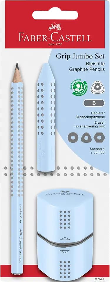 Faber-Castell - Schreibset Jumbo Grip Sky Blue, 3-teilig
