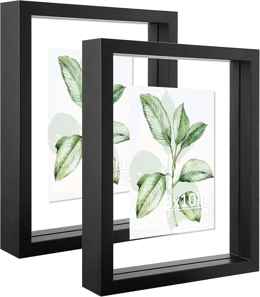 CORE ART 8x10 Floating Picture Frame 2 Pack, Black