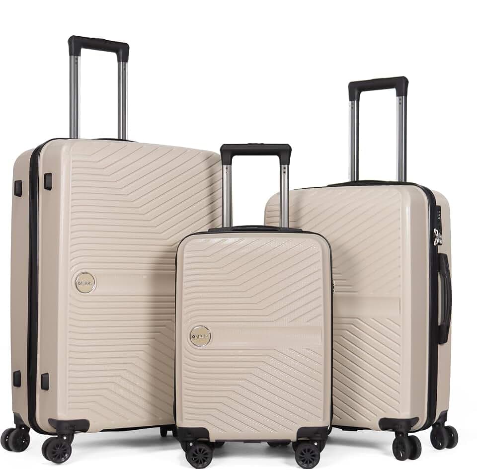 Luggage Set 3 Pieces -Suitcase Set - Luggage with Wheels - Check-in Luggage - PC + ABS Durable Suitcase Rotating Silent Wheels 3-Piece 20/24/28 (Yellow)
