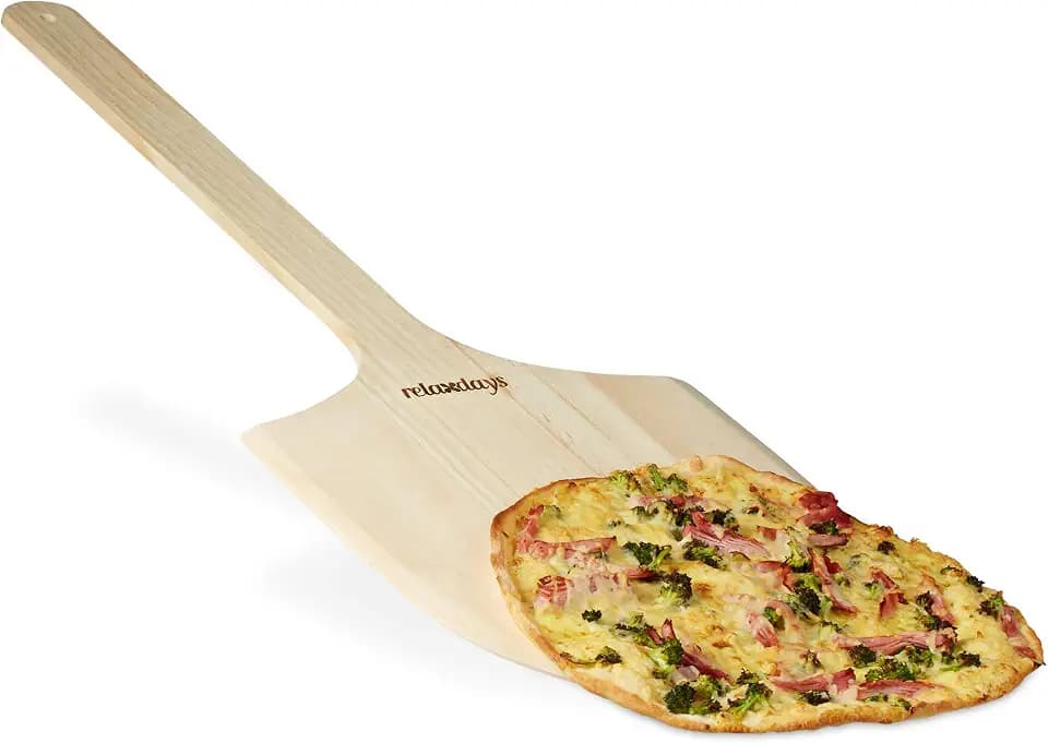 Relaxdays Pizzaschieber XXL aus Holz mit extra langem Griff HBT ca. 1 x 30 x 78 cm Pizzaschaufel für Pizzaofen Pizzaheber als ideales Zubehör zum Pizzabrett auch als Pizzateller oder Pizzabrett, natur