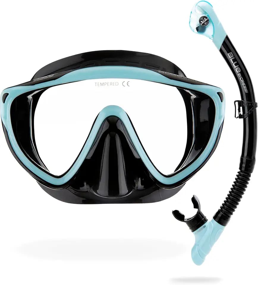CRESSI Tino & Scilla - Combo Set Maske Tino und Schnorchel Scilla, Tauchen und Snorkeln, Einheitsgröße, Erwachsene