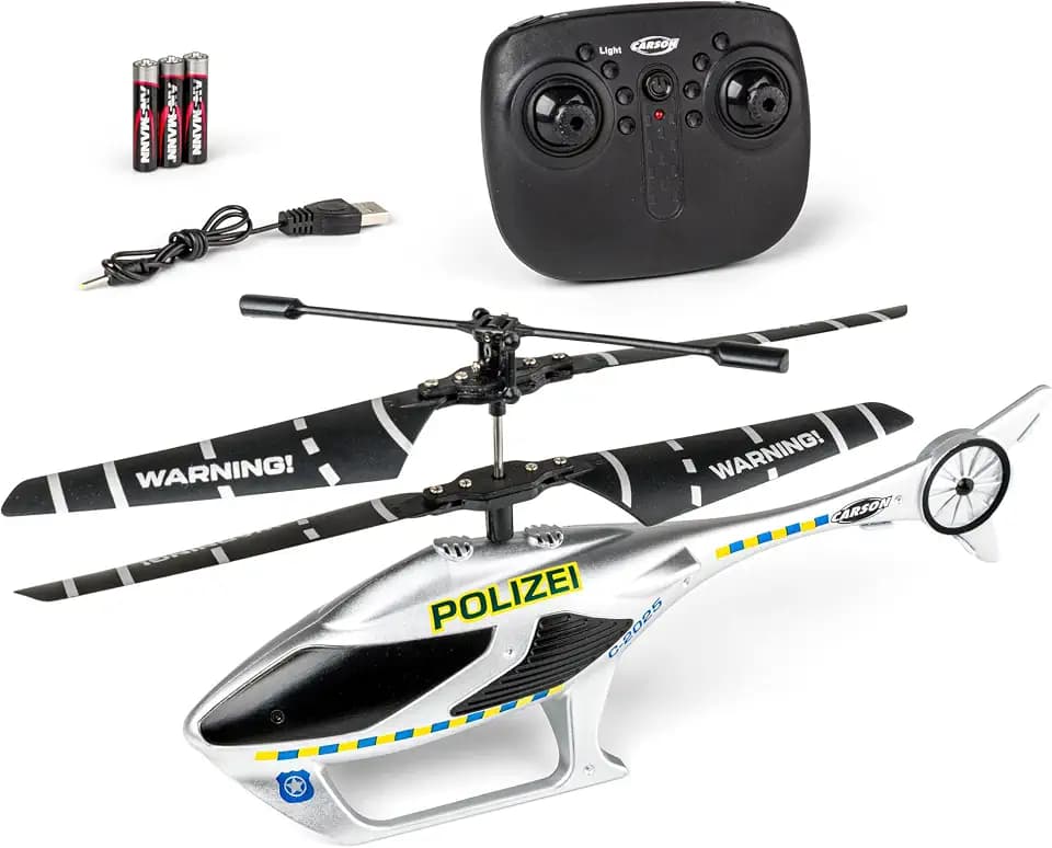 Carson Cyber Copter Polizei 2.4GHz 100% RTF - Helikopter, Hubschrauber, für Einsteiger, RC Heli, ferngesteuertes Spielzeug, Remote Controled