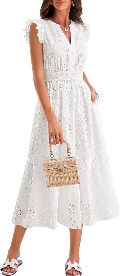 GRACE KARIN Womens Summer Maxi Eyelet Boho Beach Dresses 2026
