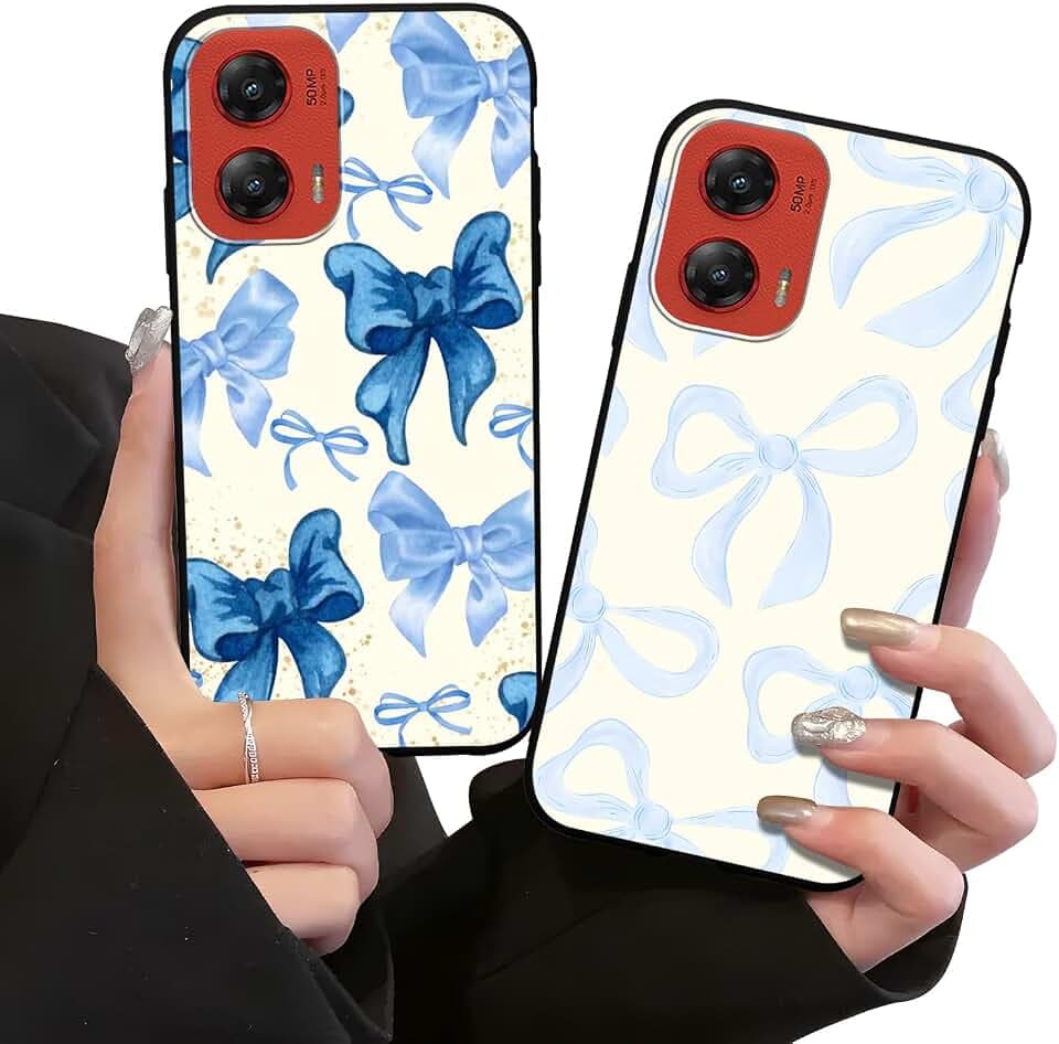 2 Pack Aesthetic Stylish Preppy Bow Phone Case for Motorola Moto G Stylus Only for 5G 2024 6.7",Pretty Fashion Girly Passion Bow Pattern Cases for Women,Soft Silicone TPU Protective Cover