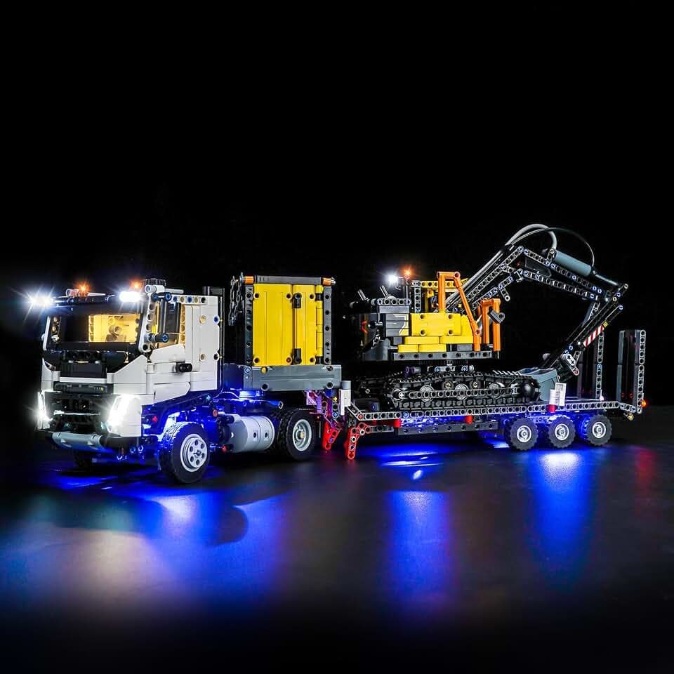 LocoLee Licht Kompatibel mit Lego Technic Volvo FMX LKW mit EC230 Electric Raupenbagger, Nur Lichter Set - Kein Modell, Licht BeleuchtungSet Compatible with LEGO 42175