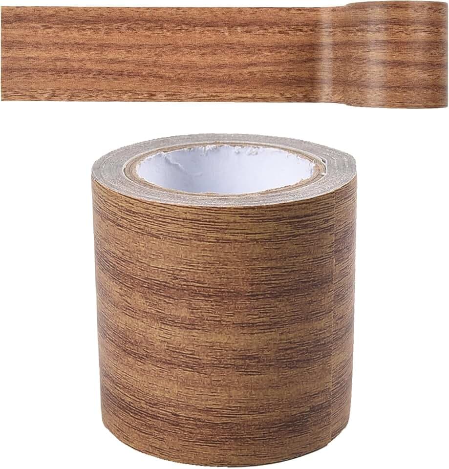 Selbstklebendes Reparaturband, 57 mm breit, 4,57 m, Klebeband in Holzmaserungsoptik, selbstklebendes Reparaturband mit Holzeffekt, Tapetenbordüre mit Holzmaserung zur Reparatur von Möbelkratzern (C)