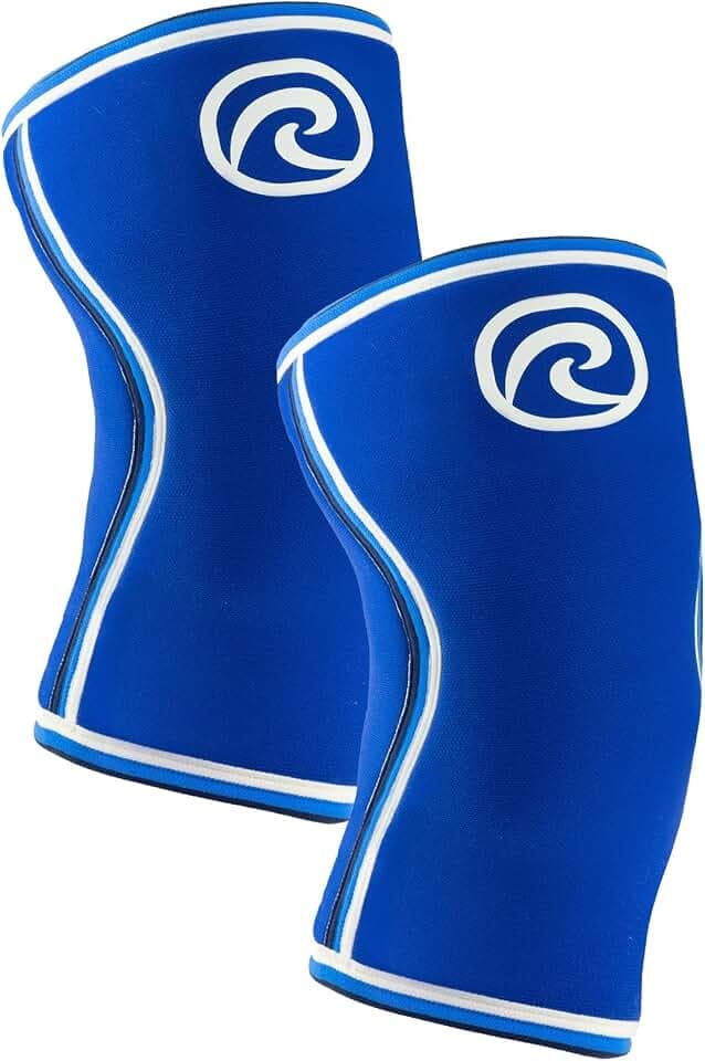 Rehband Power Max Kniebandage Kraftsport 7mm SBR/Neopren, wettkampfgeeignet, Knee Sleeves für Bodybuilding, Powerlifting, Crossfit & schweres Gewichtheben, Farbe:Blau - 1 Paar, Größe:XXL