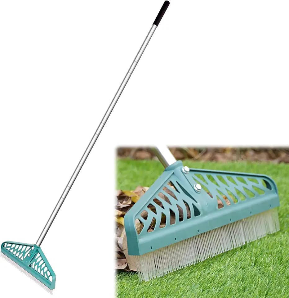 YEELOR Artificial Turf Rake with Long Handle for Cleaning & Fluffing Lawns