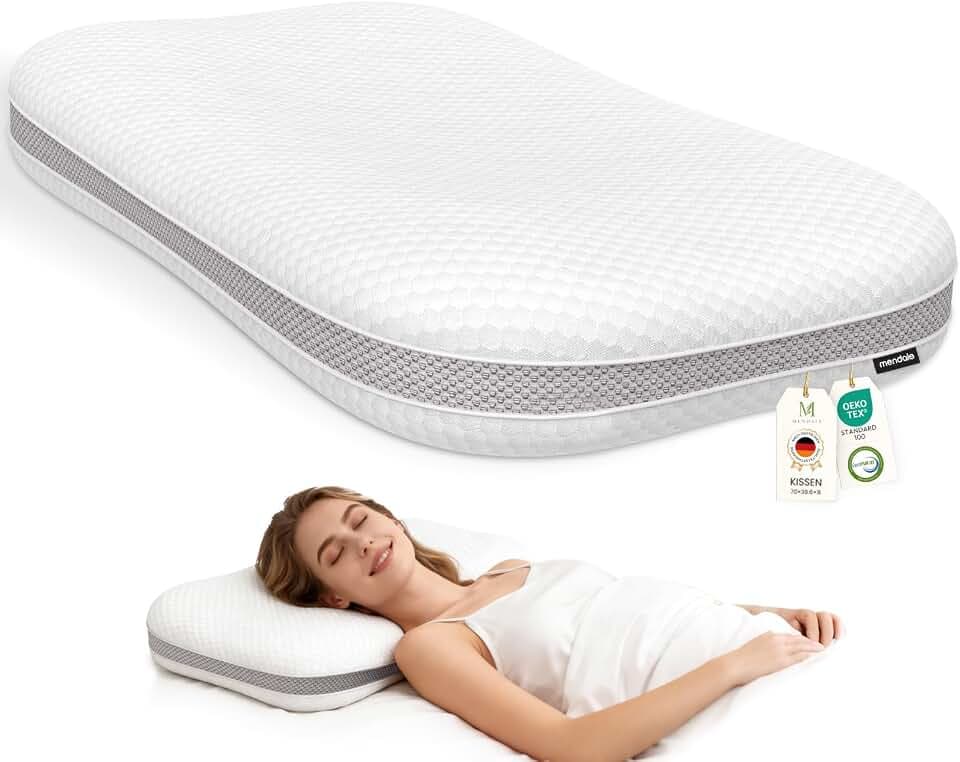 Nackenkissen Kopfkissen - Höhenverstellbar Nackenstützkissen zur Linderung von Nackenschmerzen - Ergonomisches Memory Foam Kissen Schlafkissen - Waschbares Bezug,70x39.6CM