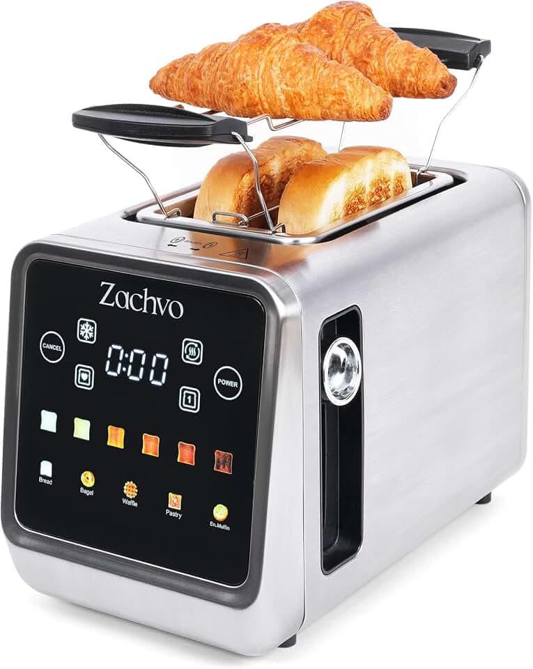 Toaster 2 Scheiben Edelstahl mit Smart Touchscreen & LED-Countdown
