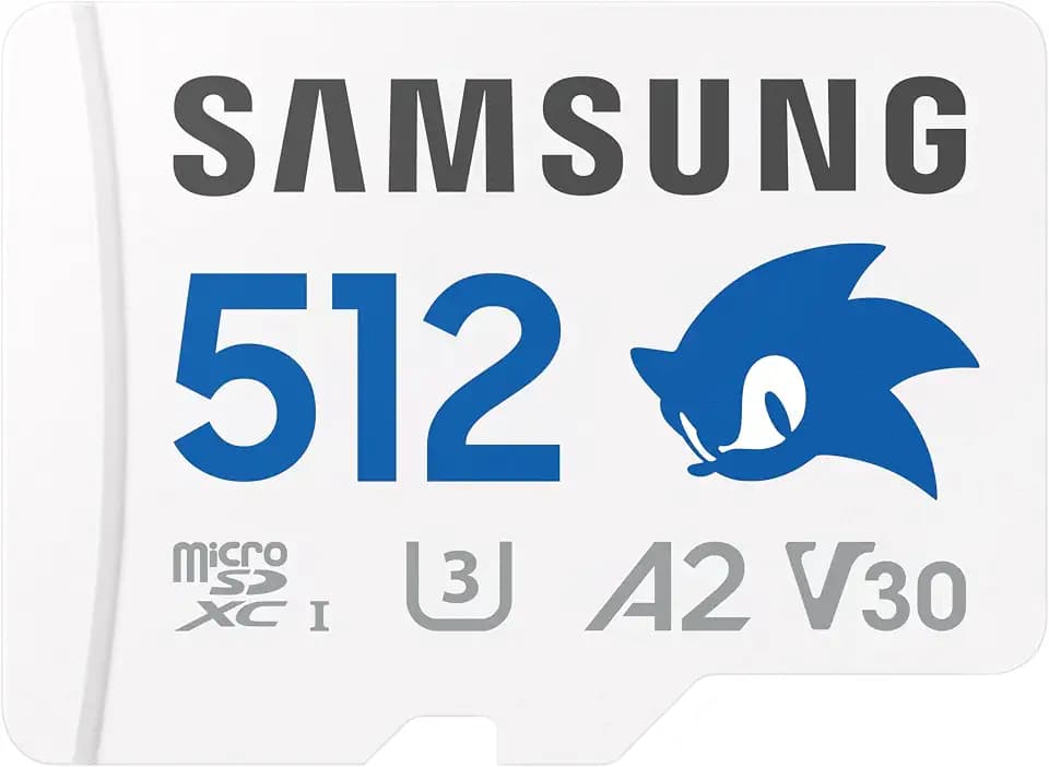 Samsung Sonic the Hedgehog(TM) microSD-Karte + SD-Adapter, Speicherkarte mit 512 GB, UHS-I U3, Full HD & 4K UHD, 180 MB/s Lesen, 130 MB/s Schreiben, Datenspeicher für Handheld-Konsolen, MB-MD512SA/LC1