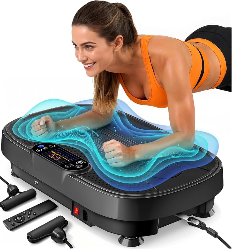 Renoj 3D Whole Body Vibration Plate Exercise Machine, Home Gym Equipment