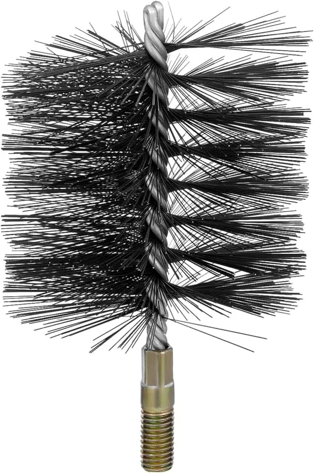 RattanView 4 Inch Round Chimney Wire Brush, Double Spiral
