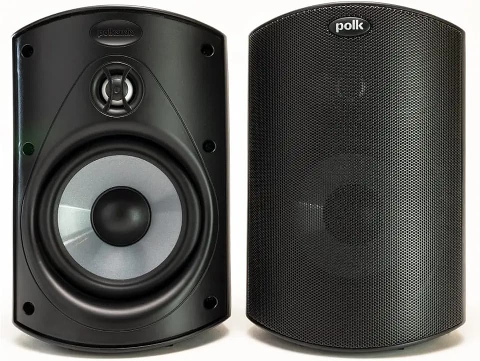 Polk Audio Atrium 4 Outdoor Speakers, Powerful Bass (Pair, Black)