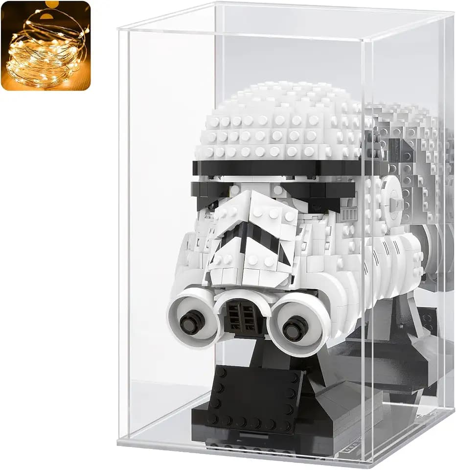 LASOA Acrylic Display Case for Collectibles – Clear Display Box with Mirrored Back and Base, Self-Assembly Showcase for Figurines, Models, and Memorabilia, 7.9x7.9x9.8inch