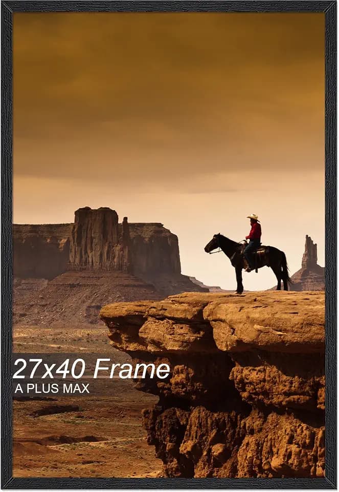 A PLUS MAX 27x40 Picture Frame Black Light Weight Wall Mount