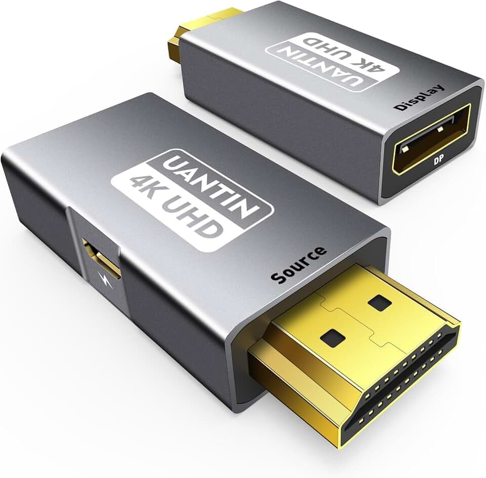 UANTIN HDMI to DisplayPort Adapter, 4K@60Hz Uni-Directional Only - 2 Pack