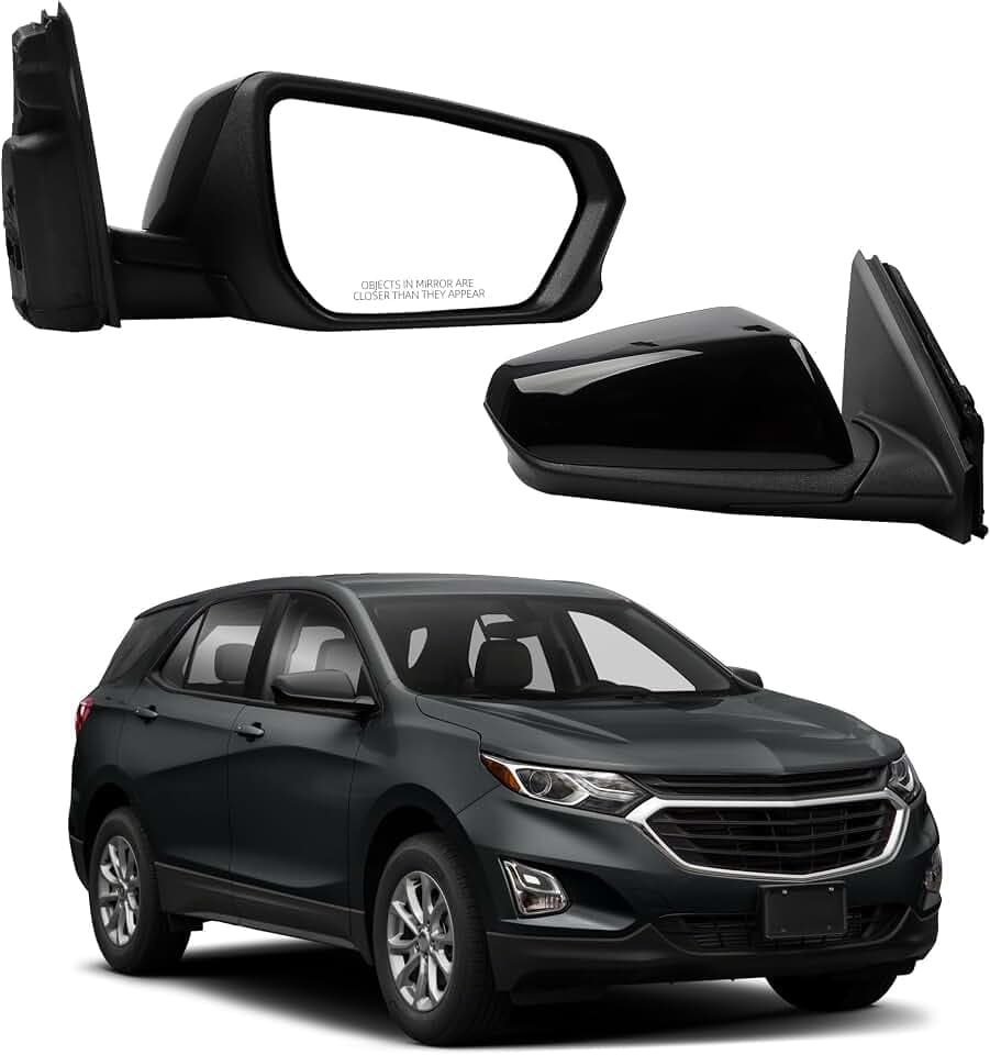 Dasbecan Right Side Mirror Compatible With 18-23 Chevy Equinox Black 5 Pins