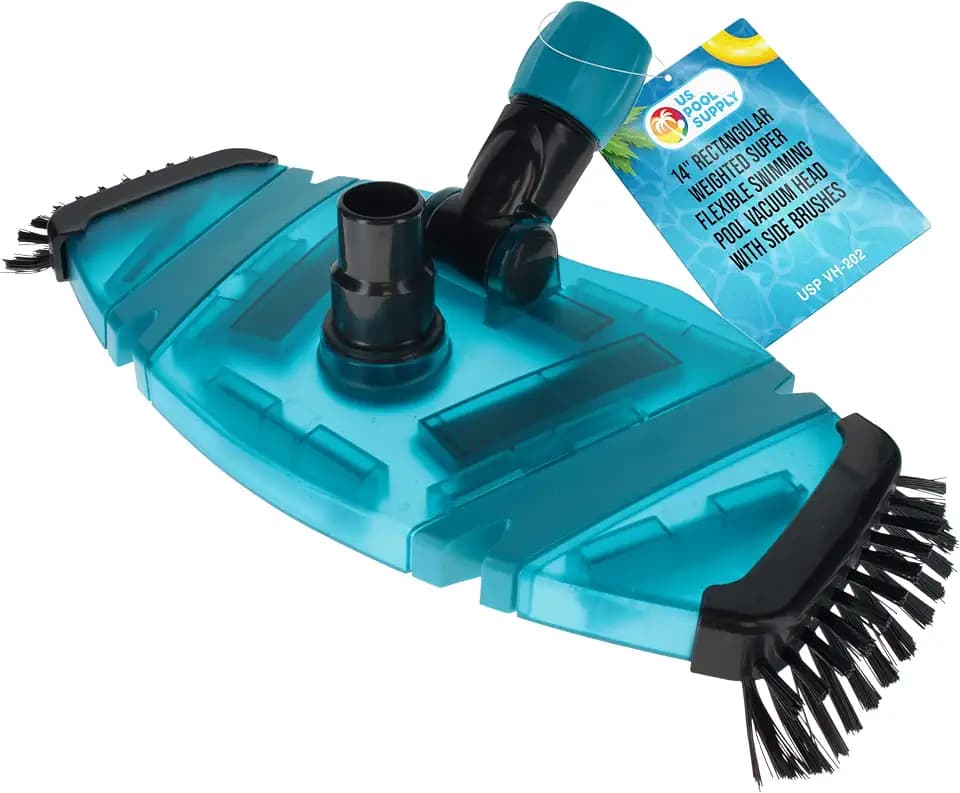 U.S. Pool Supply 14" Rectangular Weighted Super Flexible Pool Vacuum Head