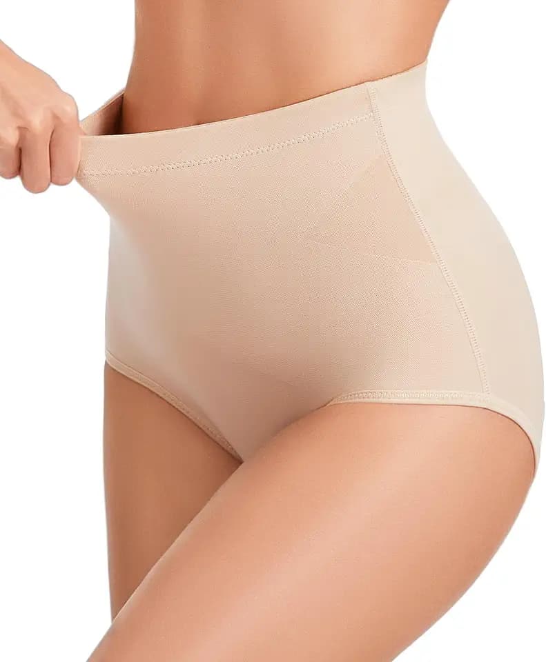 YADIFEN Damen Bauchweg Unterhose Shapewear Miederhose hohe Taille Unterwäsche mit Bauchkontrolle, atmungsaktive Figurformende Miederpant für Kleider & Alltag(Beige, M)