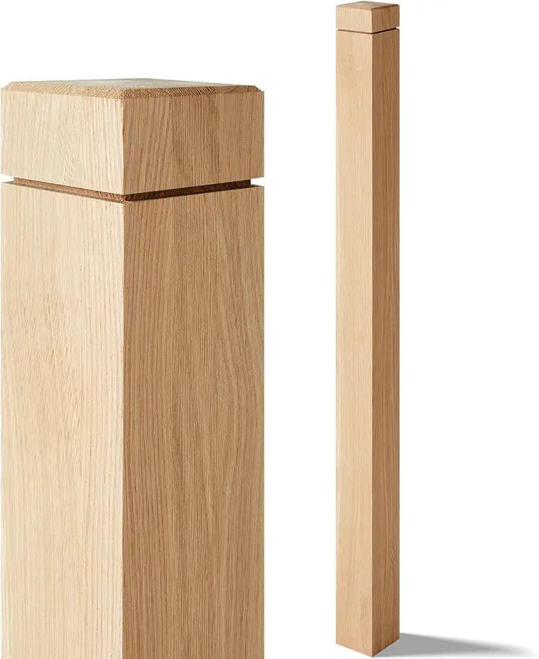 CroBlissful 3" x 48" Solid White Oak Stair Newel Post with Single Groove