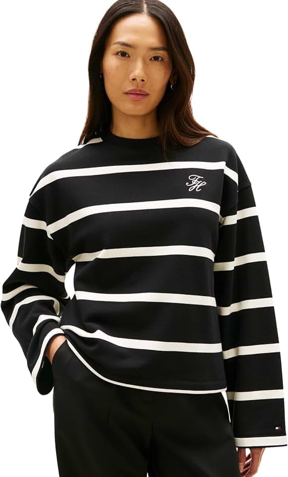 Tommy Hilfiger Damen Th Script Mdrn Terry Swtshrt Ww0ww48431 Pullover-Sweatshirt (1er Pack)