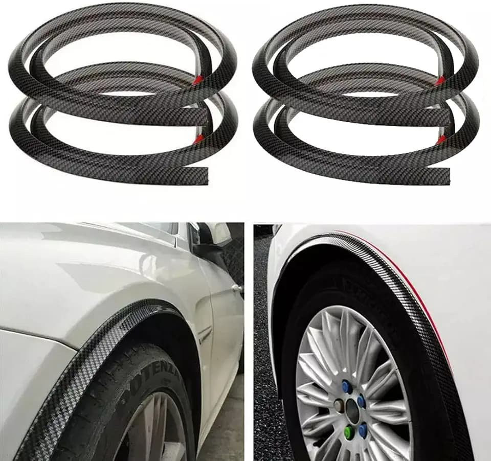 TuTuYa Fender Flares, 4.9Ft/1.5m Universal Carbon Fiber Car Wheel Fender