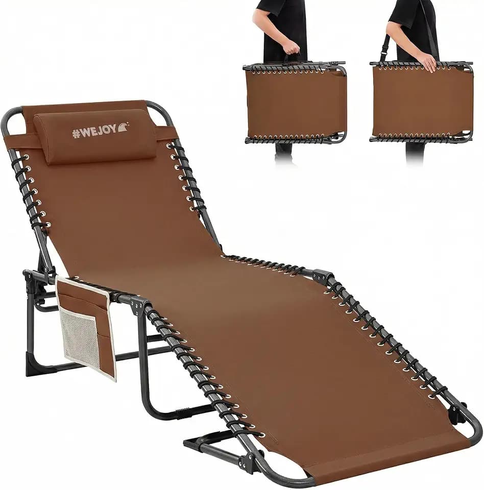 #WEJOY Folding Lounge Chair Outdoor, Khaki