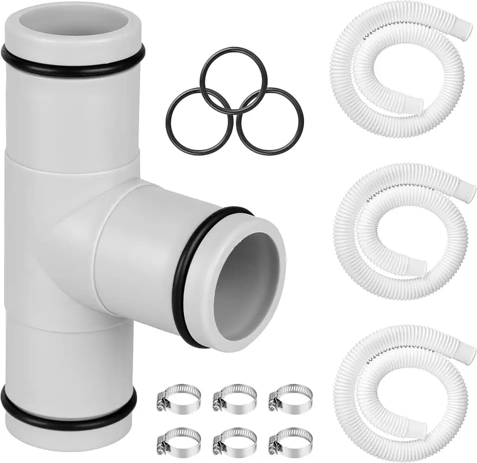 1.25" Pool Hose T-Joint Adapter with 3×59" Hoses for Above Ground Pool Pump