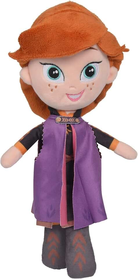 Simba 6315877639 - Disney Frozen II Plüsch Anna 25cm, Plüschspielzeug, Kuscheltier, Eiskönigin, ELSA, Schneemann, ab den ersten Lebensmonaten