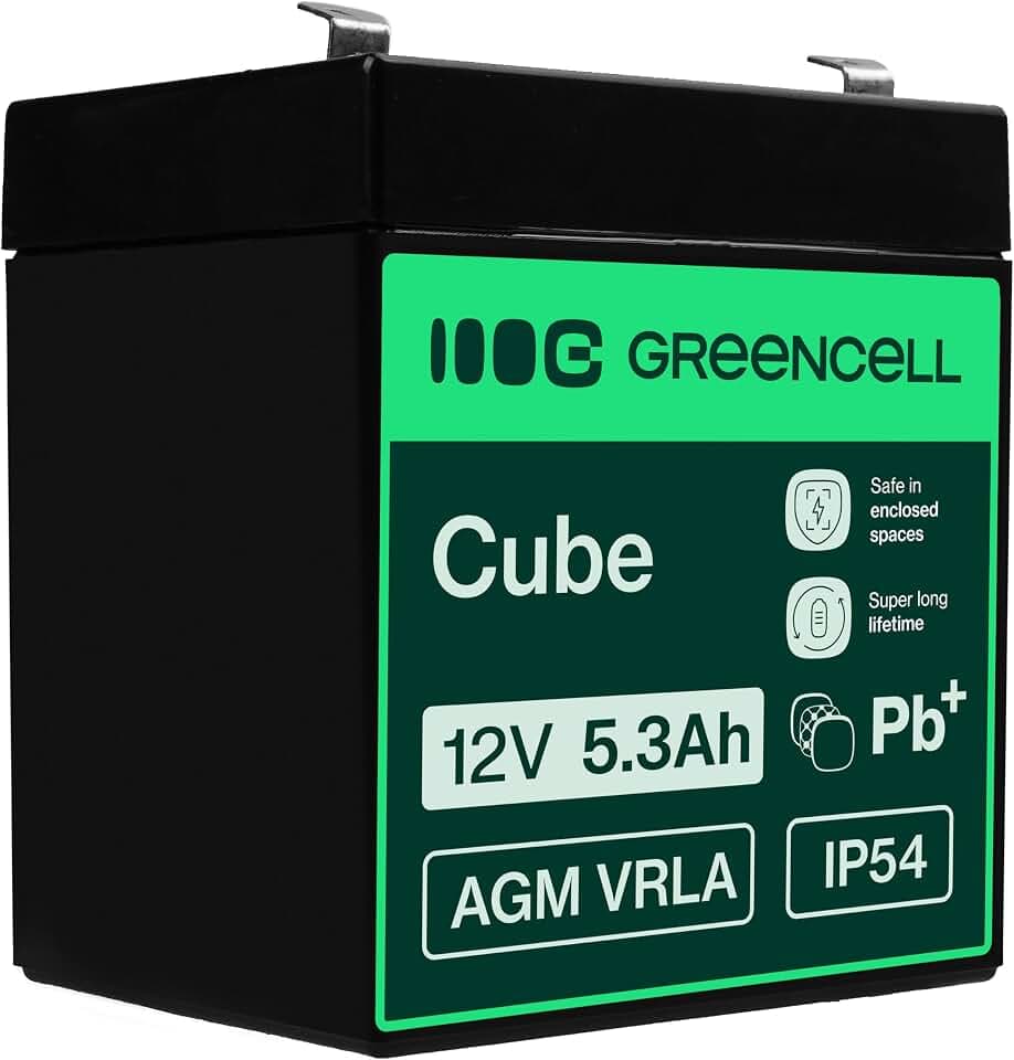 Green Cell AGM 12V 5,3Ah VRLA Bleiakku für Kassen, Waagen, Kinderspielzeug