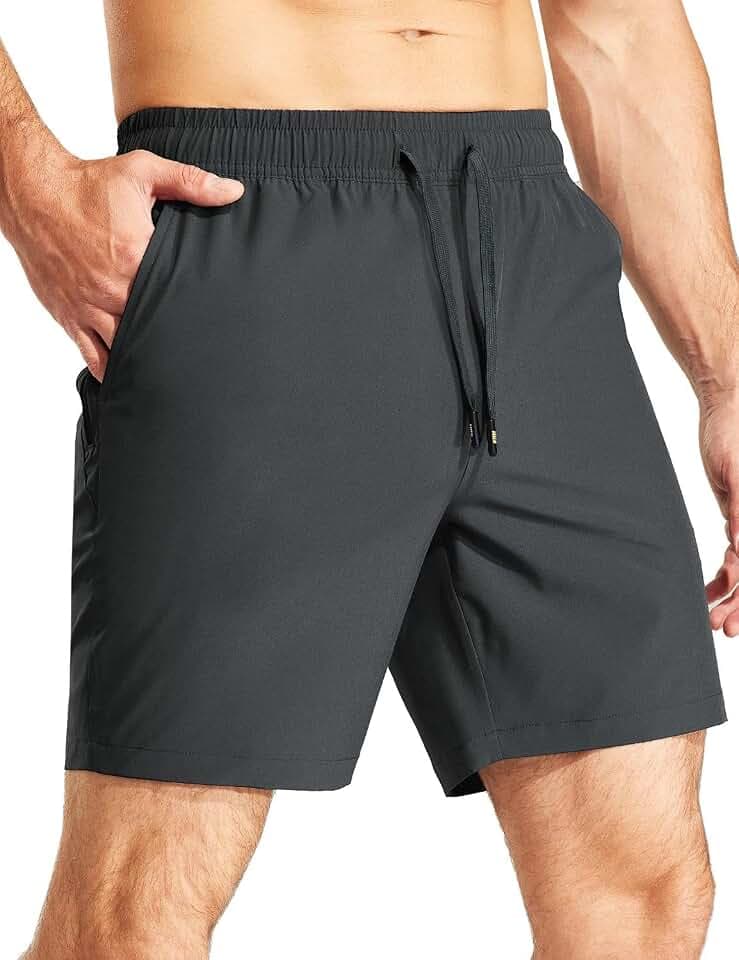 MIER Men's Athletic Workout Shorts 7 Inch Quick-Dry Running Gym Shorts