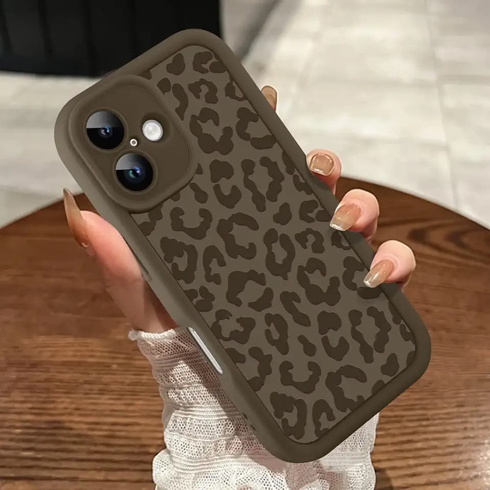 MOWIME Compatible with iPhone 16 Plus Case, Cheetah Print, Brown