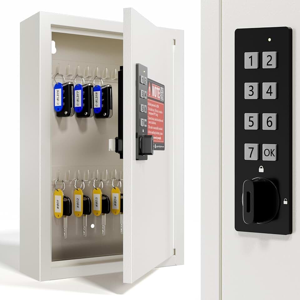 Grimtron Elektronischer Schlüsselkasten mit Zahlencode für 40 Schlüssel