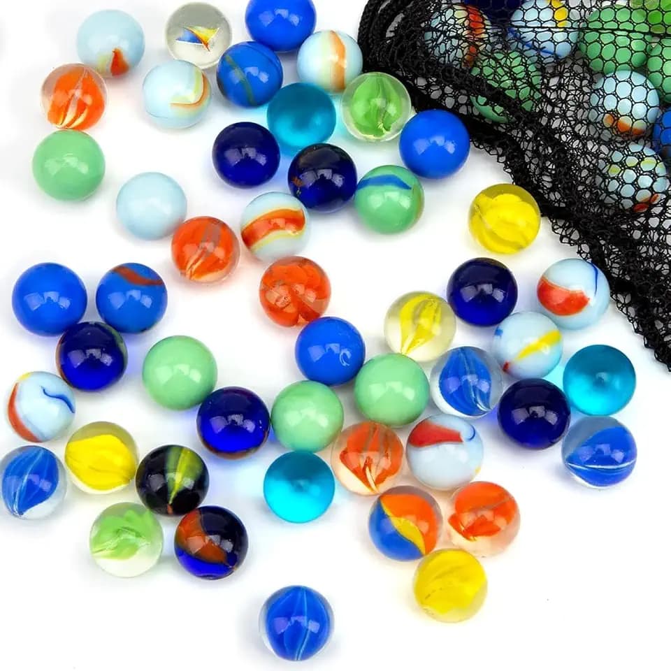 HAKACC 160 Stück Glasmurmeln, 16mm Bunte Murmeln Groß mit Mustern