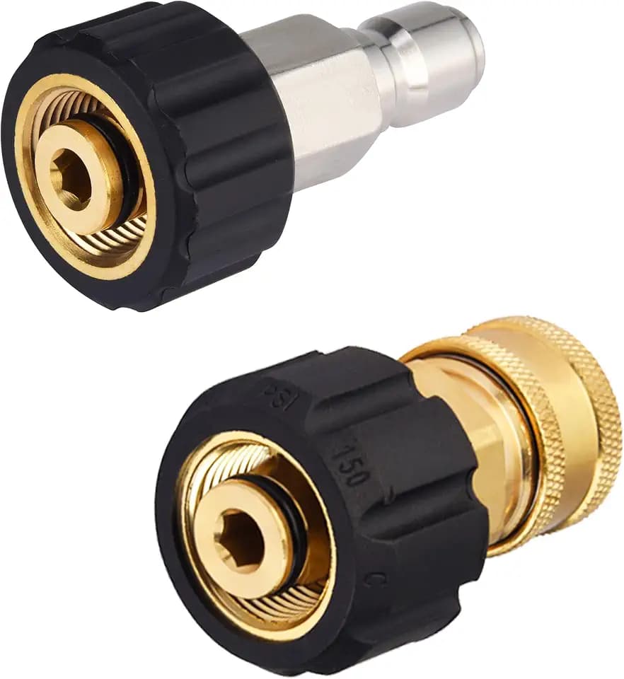 M MINGLE Pressure Washer Hose Adapter Set, M22 14mm to 3/8'' QC, 5000 PSI