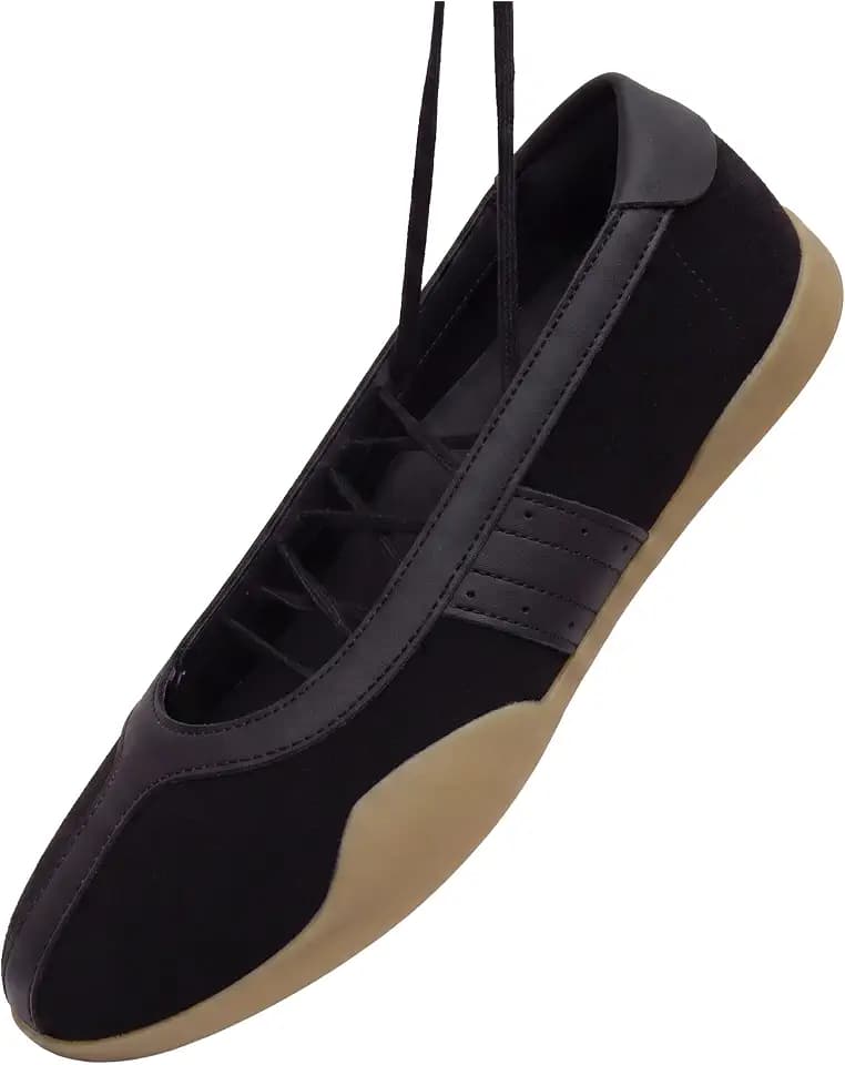 Adolilove Women’s Sneaker Flats Lace Up Mary Jane Style Tennis Shoes Comfortable Ballet Inspired Casual Shoes for Walking
